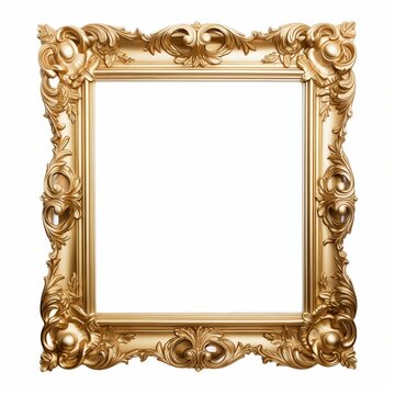 Mockup of the art frame, antique gold picture frame