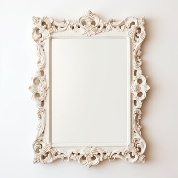 Mockup of the art frame, antique gold frame with clipping path