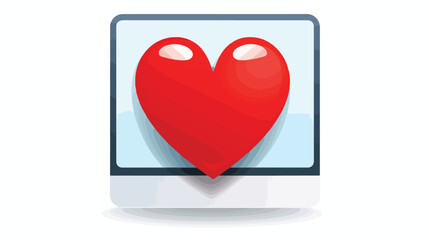 Heart with computer mouse online dating concept. ..