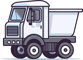 Clean Dump Truck Vector Illustration for User Manuals