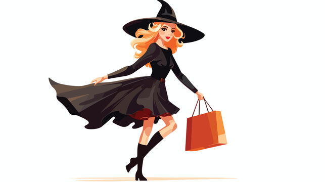 Illustration of a Teenage Witch on a Broomstick