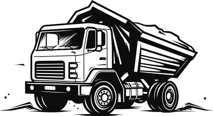 Vibrant Dump Truck Vector Illustration for Website Illustrations
