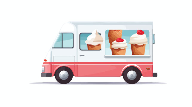 Illustration of an isolated delivery truck icon
