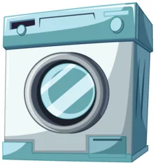 Foto op Canvas Vector illustration of a standalone washing machine © GraphicsRF