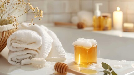 Organic Honey Body Wash - obrazy, fototapety, plakaty