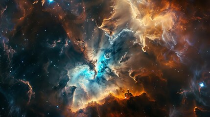 A close-up photograph of a cryogenic freezing nebula. - obrazy, fototapety, plakaty