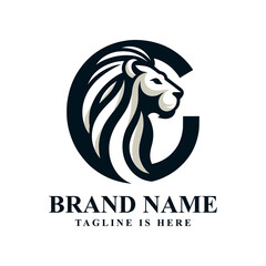Lion head letter C logo
