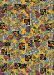 Antique surface floral seamless allover Pattern design, multicolor flowers with multicolor watercolor background texture.