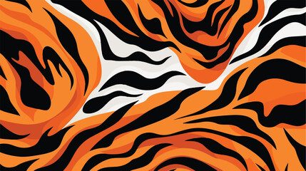 Tiger texture abstract background flat vector - obrazy, fototapety, plakaty