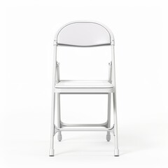 cartoon image of white folding chair. the background is white.