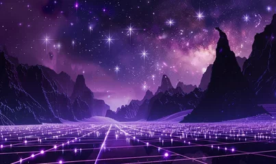 Foto op Plexiglas Purple Neon Night Sky A Glowing Tribute to the Monthly Full Moon Generative AI © Riya