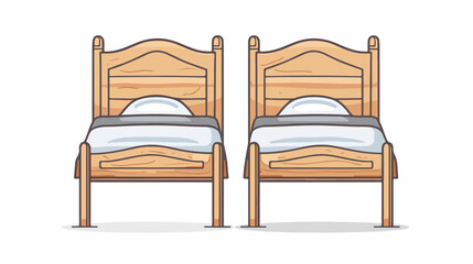 twin bed vector line icon sign illustration on background
