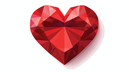 Vector abstract illustration of ruby Hearts symbol.