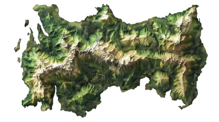 Map on Transparent Background PNG