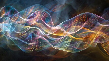 Obraz premium Colorful Waves of Light A Spectrum of Emotions Generative AI