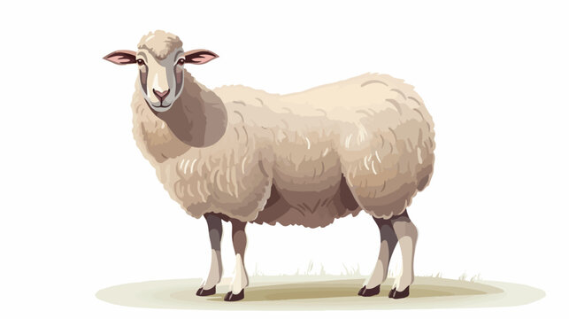 Vector of a sheep on white background. Farm Animal.