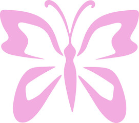 Butterfly logo silhouette vector illustration. Butterfly symbol shape decorative design elements