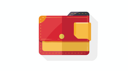 Wallet flat icon flat vector isolated on white background
