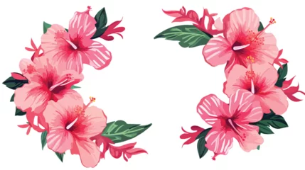 Kunstfelldecke mit Muster Tropische Pflanzen Watercolor illustration of hibiscus flower 