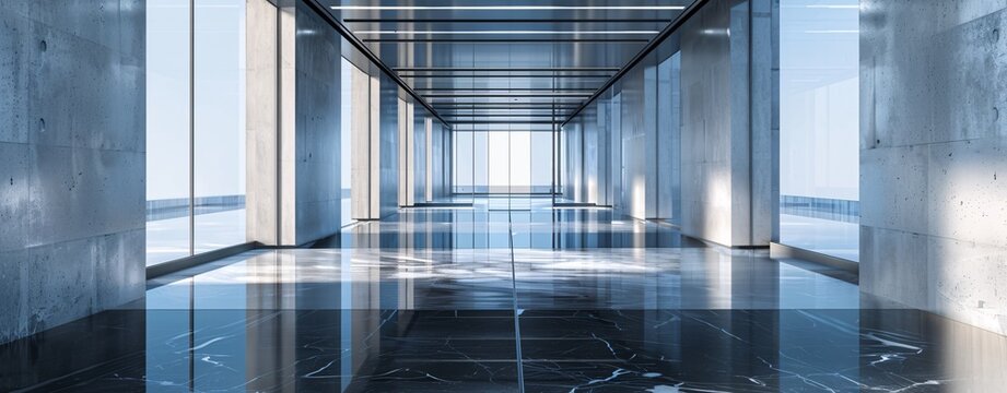 Modern Glass Walkway Generative AI