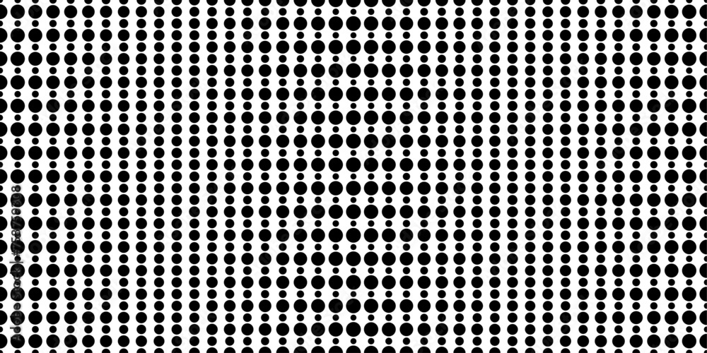 Poster A pattern of black dots alternating in size. A grid of small dots in a vector.