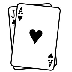 Two cards icon. A simple icon for card gambling, or casino.