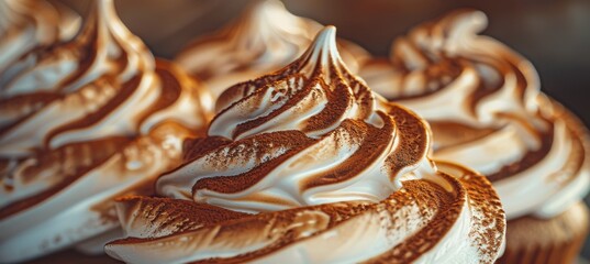 Professional food photography of meringue cookies on kitchen table in stock image