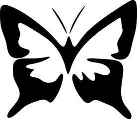 Butterfly logo silhouette vector illustration. Butterfly symbol shape decorative design elements