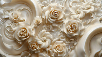 Roses with Cream Color fabric isolated copy space