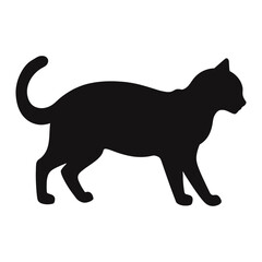 Stylized Black Cat Silhouette Graphic Symbolizing a Domestic Feline Animal