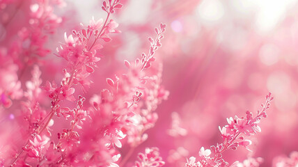 pink flowers with blurry pink nature background - 758761522