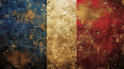 Flag of France, rusty background