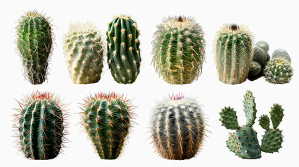 cactus collection isolated on white background. - 758761936