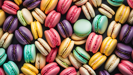 seamless pattern of colorful macaroons