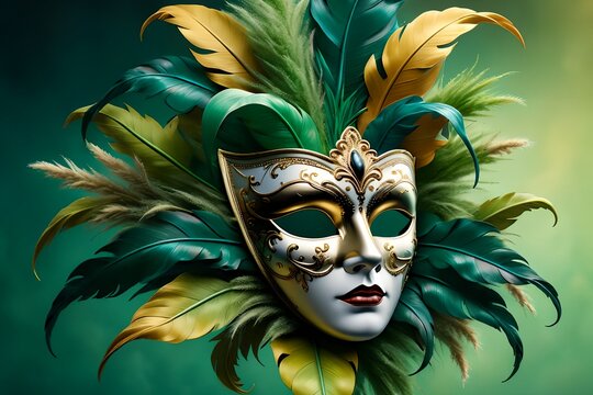 Carnival mask on abstract background