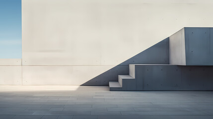 Obraz premium Modern concrete building under clear blue sky