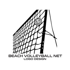 Beach Volleyball Net Vector Logo Design