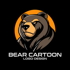 Bear Cartoon Vector Logo Design