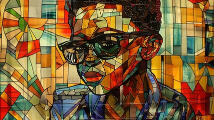 stained glass window man