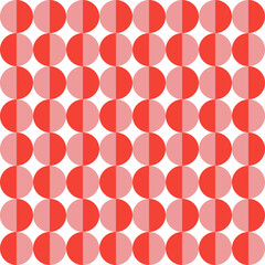 Red shade circle pattern. Circle vector seamless pattern. Decorative element, wrapping paper, wall tiles, floor tiles, bathroom tiles.