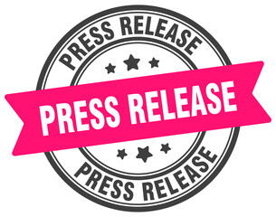 press release stamp. press release label on transparent background. round sign
