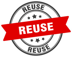 reuse stamp. reuse label on transparent background. round sign