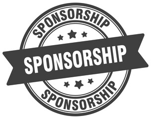 sponsorship stamp. sponsorship label on transparent background. round sign