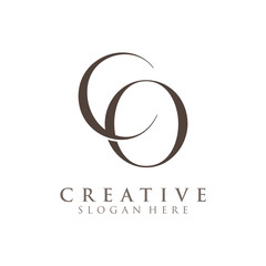 Luxury Initial CO  Monogram Text Letter Logo Design