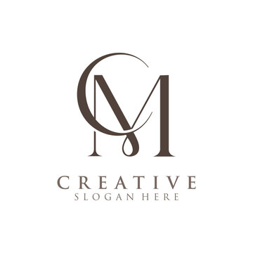 Luxury Initial CM  Monogram Text Letter Logo Design