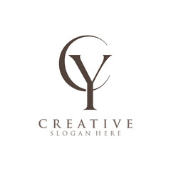 Luxury Initial CY  Monogram Text Letter Logo Design
