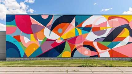 Kolorowy murale na boku budynku - obrazy, fototapety, plakaty