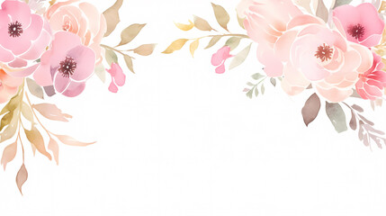 Obraz premium Painting watercolor floral background illustration floral nature