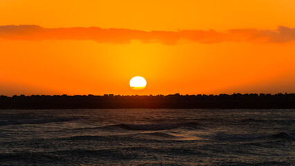 Ocean Rocky Pier Horizon Sunrise Scenic Sky Cirrus Clouds Scenic Landscape - 758766703