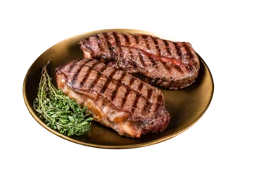 Fensteraufkleber Grilled Shoulder Top Blade or Australia wagyu oyster blade beef steak.  Isolated, Transparent background. © Vladimir